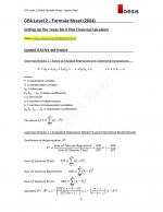 CFA level 2 Formula Sheet 2024