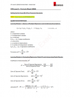 Noesis CFA Level 2 Formula Sheet 2024