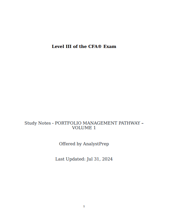 CFA 2025 Level 3 AnalystPrep Study Notes and Formula Sheet (All Pathways)