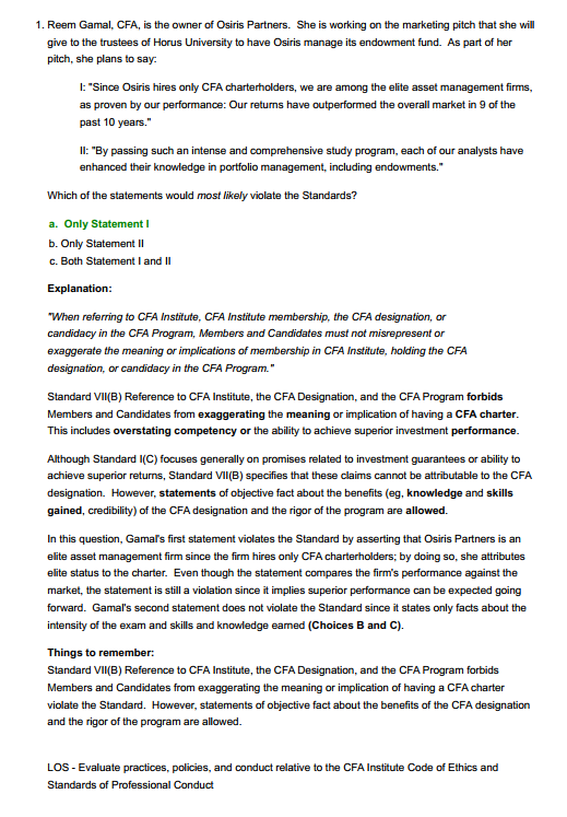 CFA 2025 UWorld Mock Exam 1, 2 Level 1