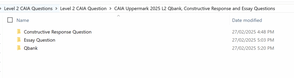 CAIA 2025 Level 2 Uppermark Qbank, Constructive Response and Essay Questions