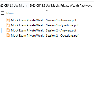 CFA 2025 Uworld Level 3 Mock Exam Private Wealth Pathway