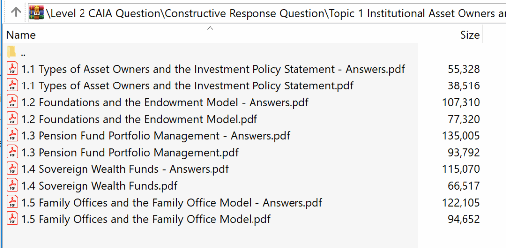 CAIA 2025 Level 2 Uppermark Qbank, Constructive Response and Essay Questions