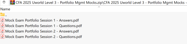 CFA 2025 Uworld Level 3 Mock Exam Portfolio Management Pathway