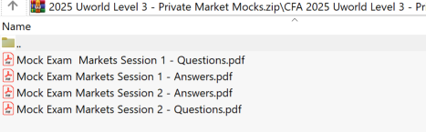 CFA 2025 Uworld Level 3 Mock Exam Private Market Pathway